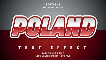 Poster - poland editable text effect with modern and simple style, usable for logo or campaign title