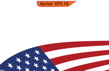 Wall Mural - Usa flag card. Transparent background