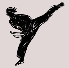 TAEKWONDO ILLUSTRATION VECTOR LOGO