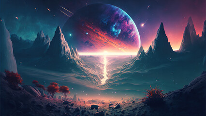 space galaxy wallpaper, landscape, 4k