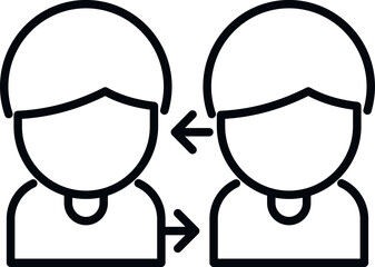 Poster - group social icon outline vector. mobile network. online computer