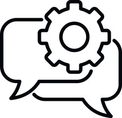 Canvas Print - Online chat icon outline vector. Service team. Mobile share