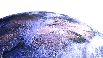 Wall Mural - earth in deep black space transparent png file version. Elements of this image furnished by NASA