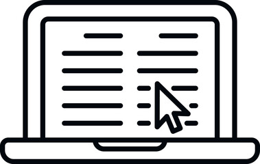 Poster - laptop interaction icon outline vector. business digital. online team
