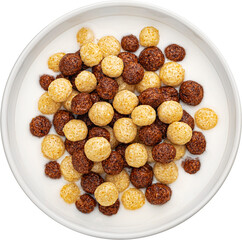Wall Mural - Corn balls mix with milk isolated