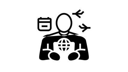 Wall Mural - travel planner line icon animation