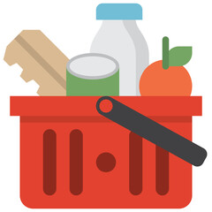 Sticker - buy groceries flat icon