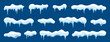 © Wise ant - Snow caps. Christmas and winter elements. Cartoon snowballs for decoration. Frozen and ice design textures. Icicle cap for xmas. Vector illustration