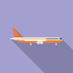 Wall Mural - Trip airplane icon flat vector. Airport transfer. Travel hotel