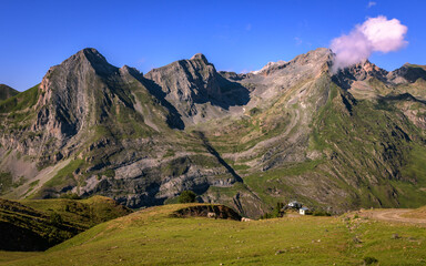 Poster - Landscape view at Lac d'Artouste in Pyrenees Orientals mountains  in France 