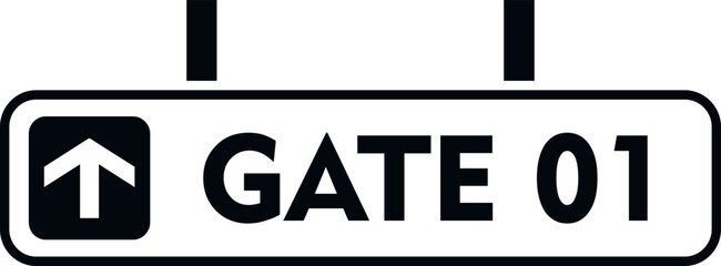 Poster - Fly gate icon simple vector. Airport flight. Traffic travel