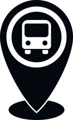 Sticker - Bus station location icon simple vector. Airport transfer. Hotel traffic