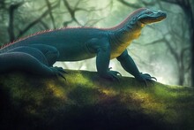 Majestic Spirit Komodo Dragon In Forest