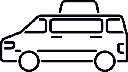 Poster - book taxi bus icon outline vector. airport transfer. hotel travel