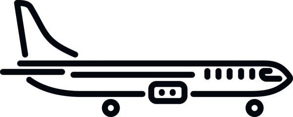 Poster - trip airplane icon outline vector. airport transfer. travel hotel
