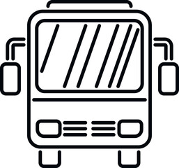 Poster - city bus icon outline vector. airport trasfer. trip traffic