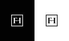 FH F H Modern Creative Alphabet Letter Logo Icon Template