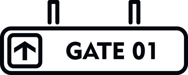 Sticker - Fly gate icon outline vector. Airport flight. Traffic travel