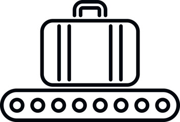 Poster - luggage line icon outline vector. airport plane. way transport