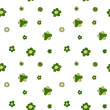 © Lyudmyla Serhienko - Vector pattern of flowers with rounded petals. Several shades of green. Seamless image on a transparent background.