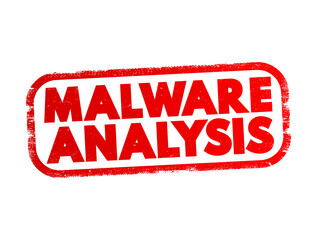 Poster - Malware Analysis text stamp, concept background