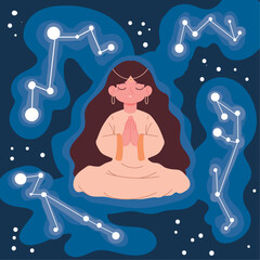 Sticker - woman practicing meditation