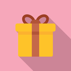 Poster - Gift box icon flat vector. Web interface. App data