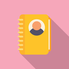 Poster - Contact folder icon flat vector. Interface button. Mail internet
