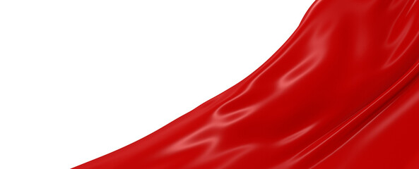 Poster - Abstract background of red wavy silk or satin. 3d rendering image.