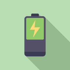 Poster - Battery charging icon flat vector. Web interface. App download
