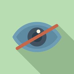 Poster - No eye icon flat vector. Web contact. App interface