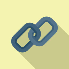 Poster - Computer chain icon flat vector. Frame interface. Internet user