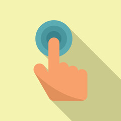 Poster - Touch button icon flat vector. Computer interface. Error user