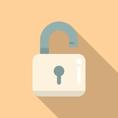 Poster - Padlock icon flat vector. Digital interface. Face system