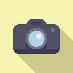 Poster - Camera icon flat vector. Computer interface. Smile system