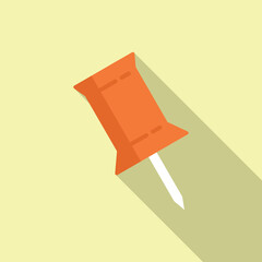 Poster - Office pin icon flat vector. Computer interface. Internet smile