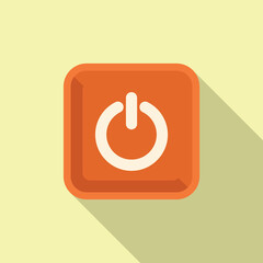 Poster - Turn off button icon flat vector. Window computer. Sticker dialog