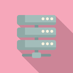 Poster - Server icon flat vector. Desktop panel. Internet bar