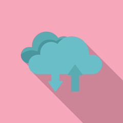 Poster - Data cloud icon flat vector. Web button. Internet interface