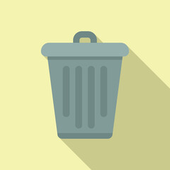 Poster - Recycle bin icon flat vector. Web interface. Time contact