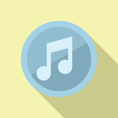 Poster - Music button icon flat vector. Web interface. Time design