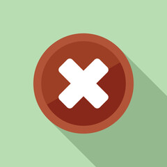 Poster - Rejected circle icon flat vector. Button interface. Email contact