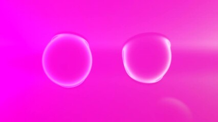 Poster - Blue and pink background with bubbles. Design. Rolling bubbles in different directions made in cartoon animation.