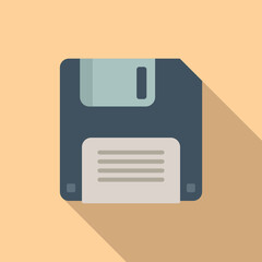 Poster - Floppy disk icon flat vector. Interface button. Time design