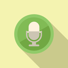 Poster - Microphone icon flat vector. Button interface. Web design