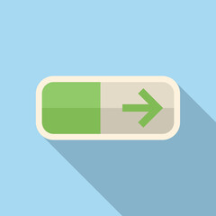 Poster - Charge battery icon flat vector. Button interface. Push design