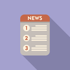Poster - News icon flat vector. Web interface. Internet design