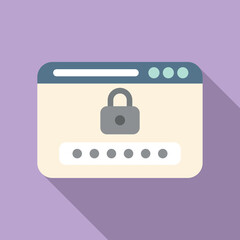 Poster - Lock interface icon flat vector. Internet interface. Play online