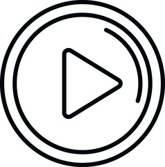 Poster - play button icon outline vector. web interface. business design