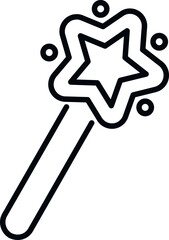 Wall Mural - Wand stick icon outline vector. Interface button. Search app